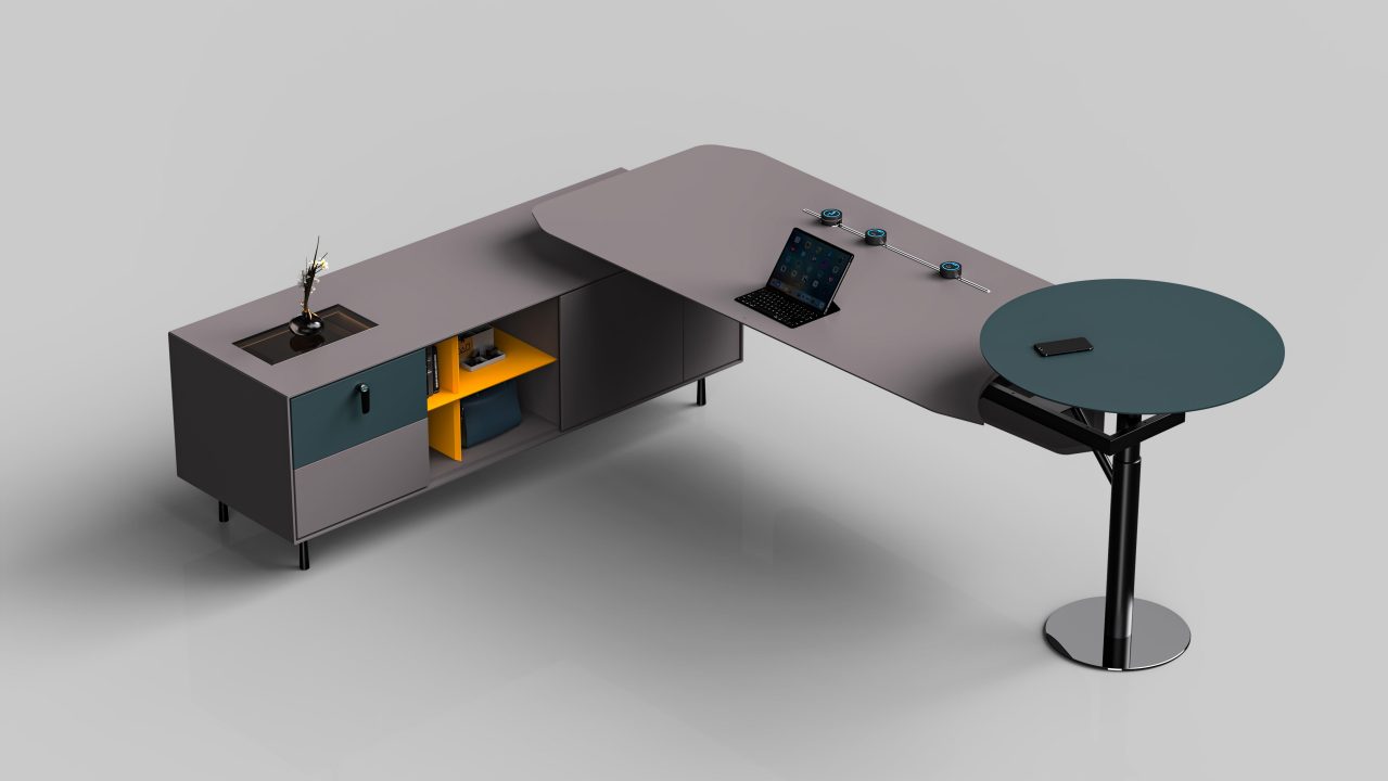Paint and panel combined desk